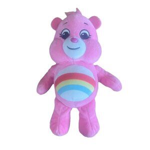 Cheer Bear Care Bears Pink Rainbow Plush Stuffed Animal 2021 Basic Fun 9”